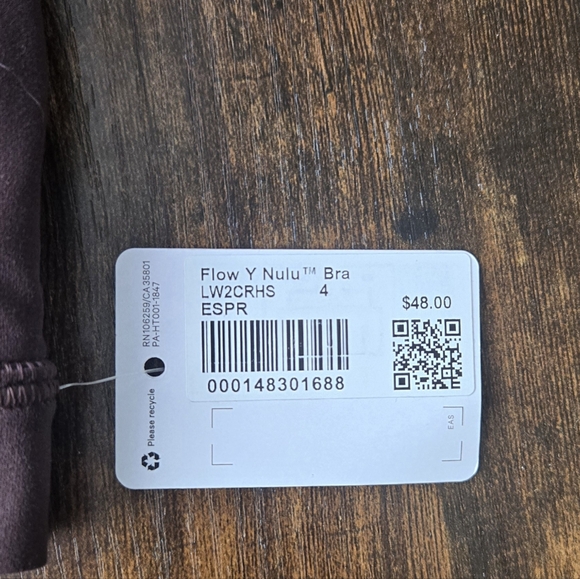 Lululemon Flow Y Bra *Nulu Size 4 Brand   New - Picture 2 of 2